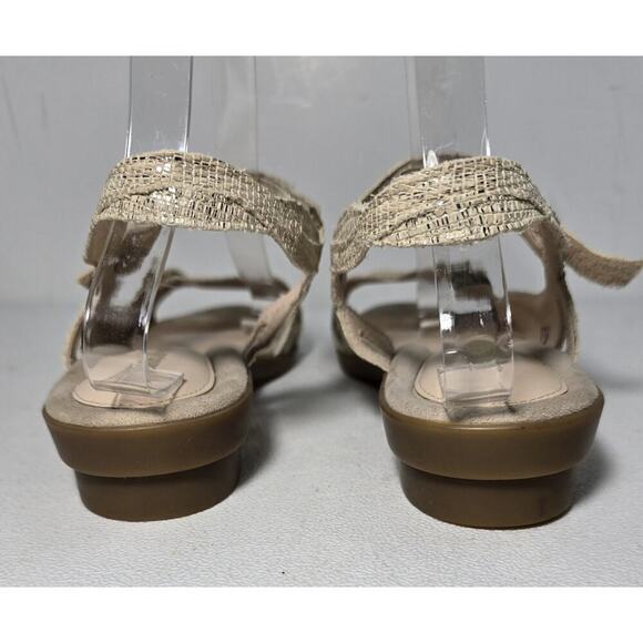 Beautifeel Kali Embossed Leather Wedge Heel Sandals Ivory/Silver Comfort 42/11.5 - Picture 7 of 8